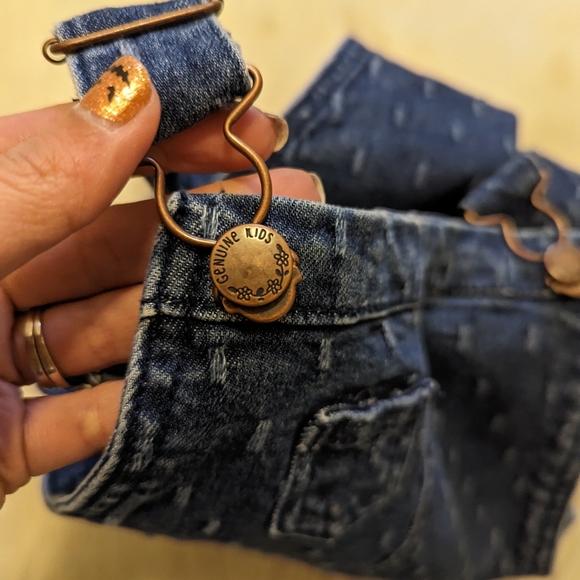 Genuine Kids by OshKosh dark blue denim overalls size 5T - Picture 6 of 8